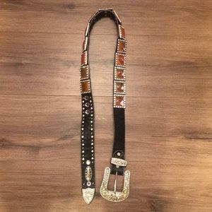 Rhinestone cowgirl belt pink